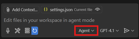 VS Code Agent setting